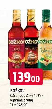 Božkov 0,5l vybrané druhy