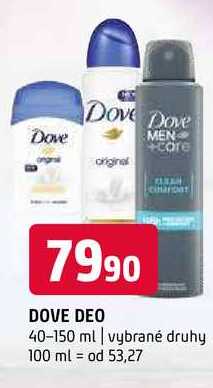 Dove 40-150 ml vybrané druhy 