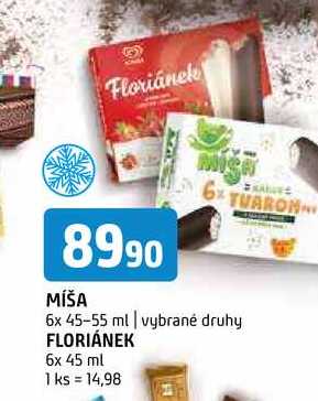 Míša 6x 45-55 ml vybrané druhy Floriánek 6x 45 ml 