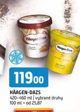 Häagen dazs 420-460 ml vybrané druhy