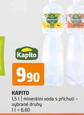 Kapito 1,5l minerální voda s příchutí vybrané druhy 