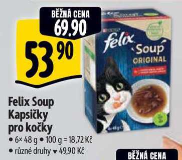 Felix Soup Kapsičky pro kočky, 6x 48 g