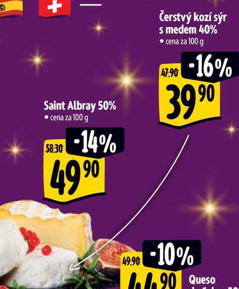 Čerstvý kozí sýr s medem 40%, cena za 100 g 