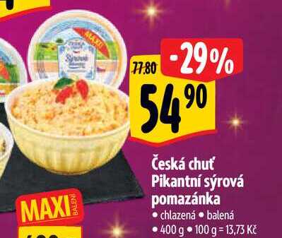 Česká chuť Pikantní sýrová pomazánka, 400 g