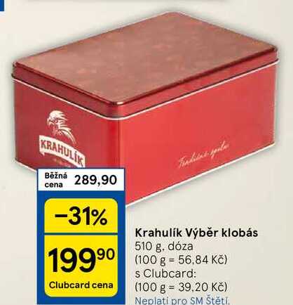 Krahulík Výběr klobás, 510 g, dóza 