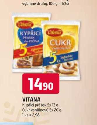 Vitana Kypřicí prášek do pečiva 5 x 13g 65g