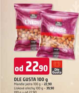 DLE GUSTA 100 g Mandle jádra 