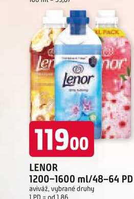 LENOR 1200-1600 ml/48-64 PD aviváž, vybrané druhy 