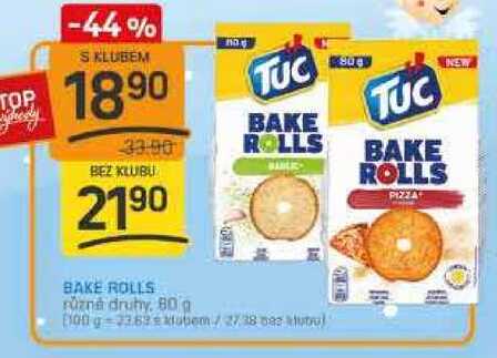 BAKE ROLLS různé druhy, 80 g