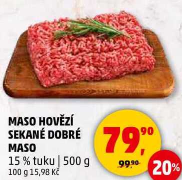 MASO HOVĚZÍ SEKANÉ DOBRÉ MASO 15% tuku, 500 g