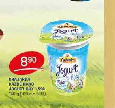 KRAJANKA KAŽDÉ RÁNO JOGURT BÍLÝ 1,5% 150 g 