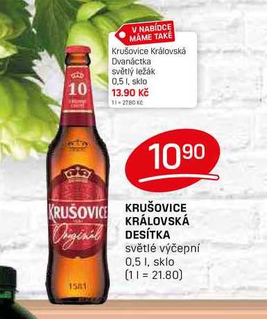 KRUŠOVICE KRÁLOVSKÁ DESÍTKA světlé výčepní 0,5l