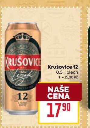 Krušovice 12 0,51, plech 