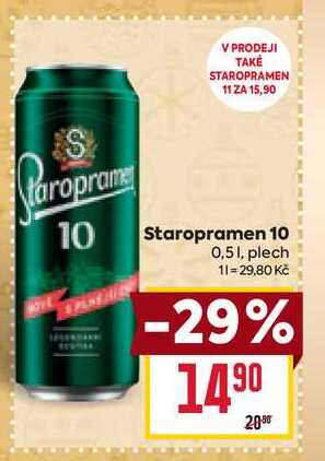 Staropramen 10 0,51, plech 