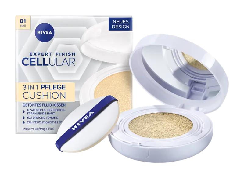 NIVEA Tónovací krém 3v1 Hyaluron Cellular Filler Cushion 01 světlý odstín, 15 g