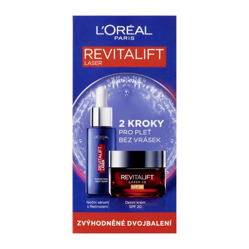 L'Oréal Denní krém a noční sérum Revitalift Laser duopack, 80 ml