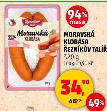 MORAVSKÁ KLOBÁSA ŘEZNÍKŮV TALÍŘ, 320 g 