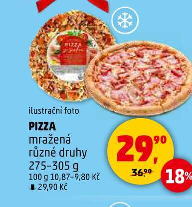 PIZZA mražená různé druhy, 275-305 g