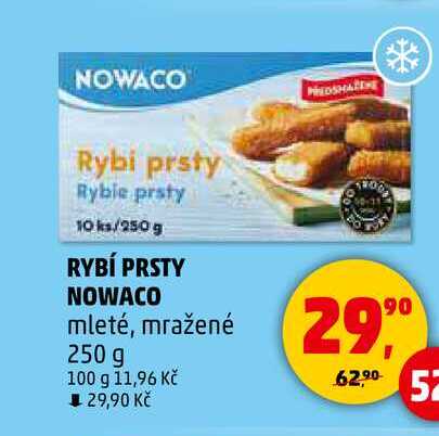 NOWACO RYBÍ PRSTY mleté, mražené, 250 g 