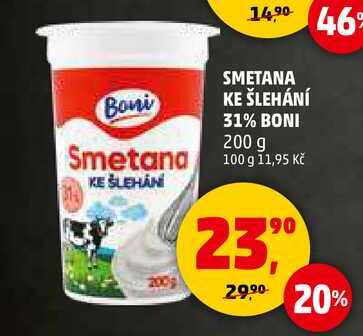 SMETANA KE ŠLEHÁNÍ 31% BONI, 200 g 