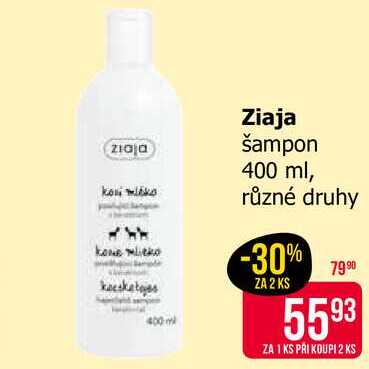 Ziaja šampon 400 ml, různé druhy 