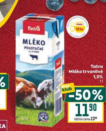 Tatra Mléko trvanlivé klub 1,5% 1l