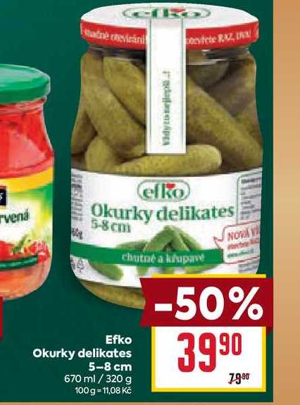 Efko Okurky delikates 5-8 cm 670 ml/320 g 