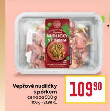 Vepřové nudličky s pórkem cena za 500 g  