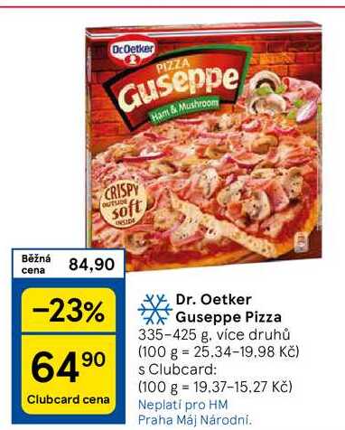 Dr. Oetker Guseppe Pizza, 335-425 g. více druhů