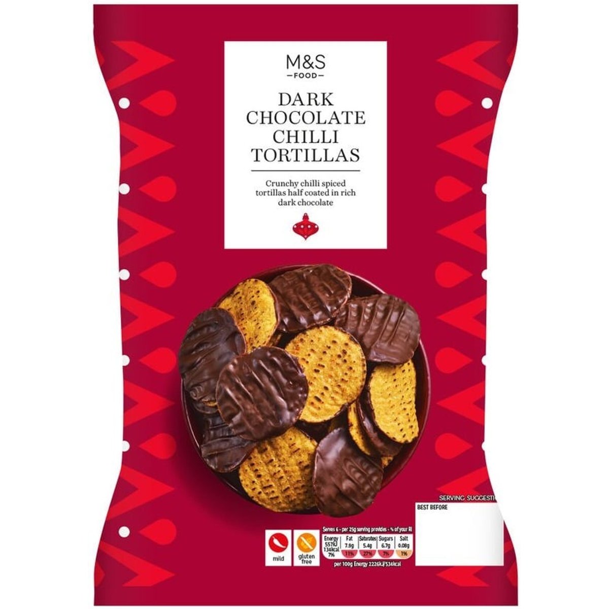 Marks & Spencer Kukuřičný snack s chilli v čokoládě