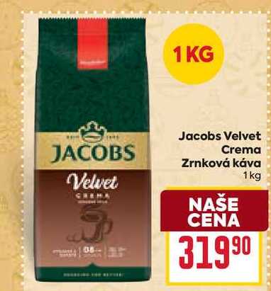 Jacobs Velvet Crema Zrnková káva 1 kg 