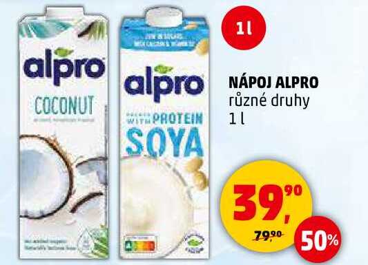 NÁPOJ ALPRO různé druhy, 1 l 