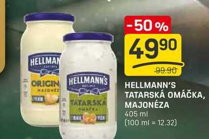 HELLMANN'S TATARSKÁ OMÁČKA, MAJONÉZA 405 ml 