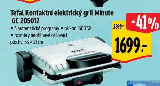 Tefal Kontaktní elektrický gril Minute GC 205012 