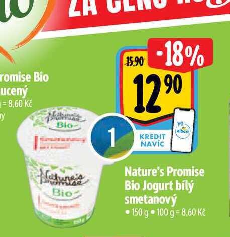   Nature's Promise Bio Jogurt bílý smetanový 150 g 