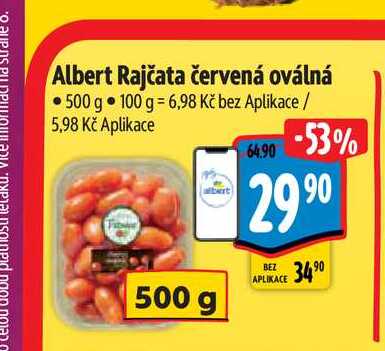 Albert Rajčata červená oválná 500 g 