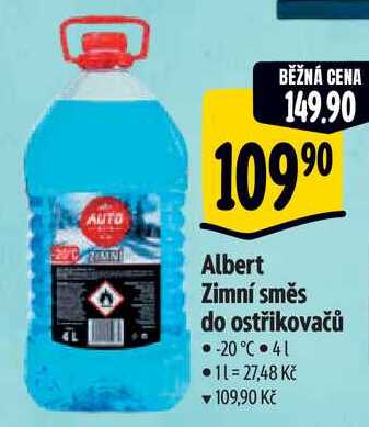 Albert Zimní směs do ostřikovačů, 4 l