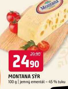 Montana sýr 100 g jemný ementál - 45% tuku 