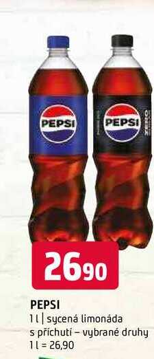 Pepsi Cola 1l, vybrané druhy 