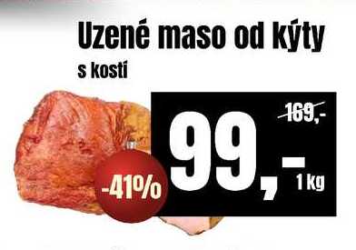 Uzené maso od kýty s kosti, 1kg 