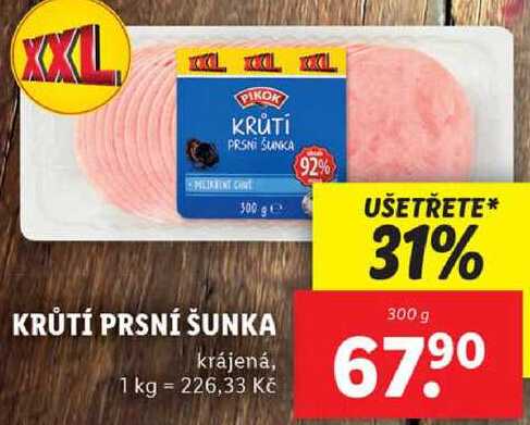 KRŮTÍ PRSNÍ ŠUNKA, 300 g