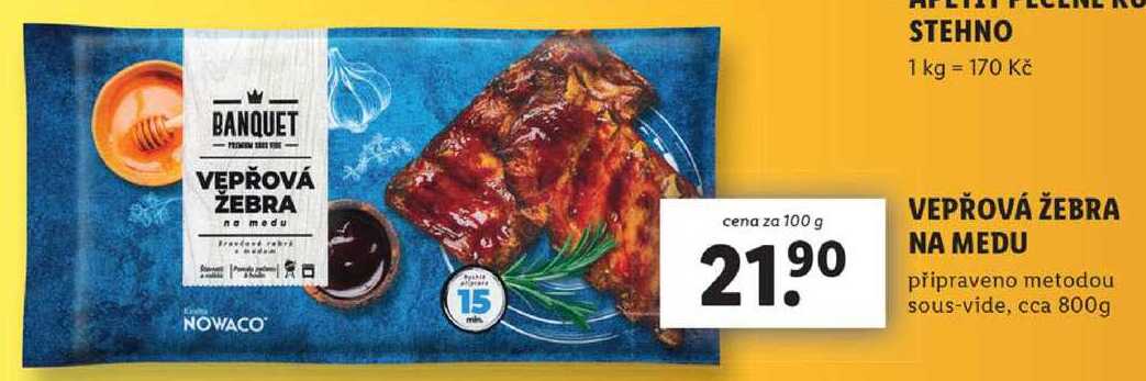 VEPŘOVÁ ŽEBRA NA MEDU, cena za 100 g