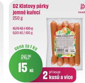 DZ Klatovy párky jemné kuřecí 250 g