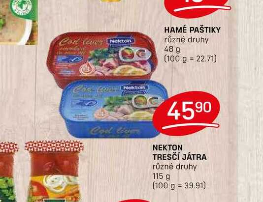 NEKTON TRESČÍ JÁTRA různé druhy 115 g