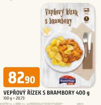 VEPŘOVÝ ŘÍZEK S BRAMBORY 400 g 