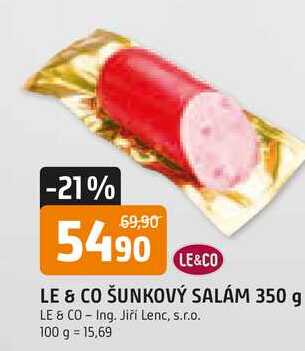 LE & CO ŠUNKOVÝ SALÁM 350 g 