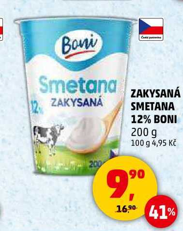 ZAKYSANÁ SMETANA 12% BONI, 200 g