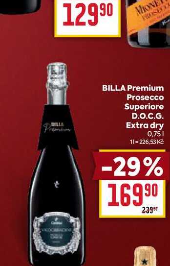 BILLA Premium Prosecco Superiore D.O.C.G. Extra dry 0,75l