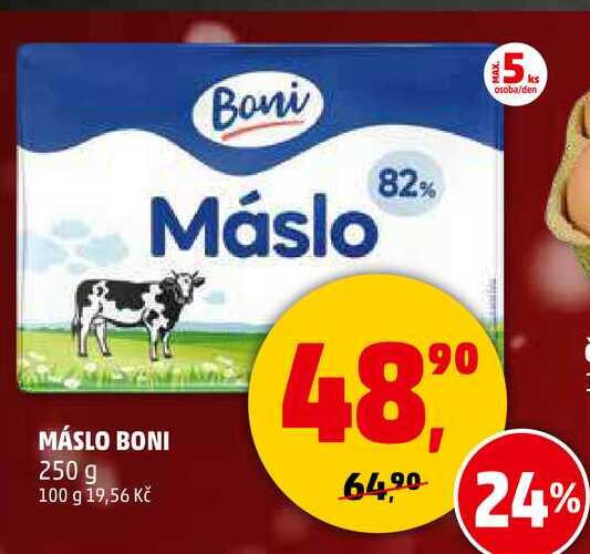 MÁSLO BONI, 250 g v akci