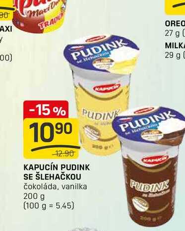 KAPUCÍN PUDINK SE ŠLEHAČKOU čokoláda, vanilka 200 g 